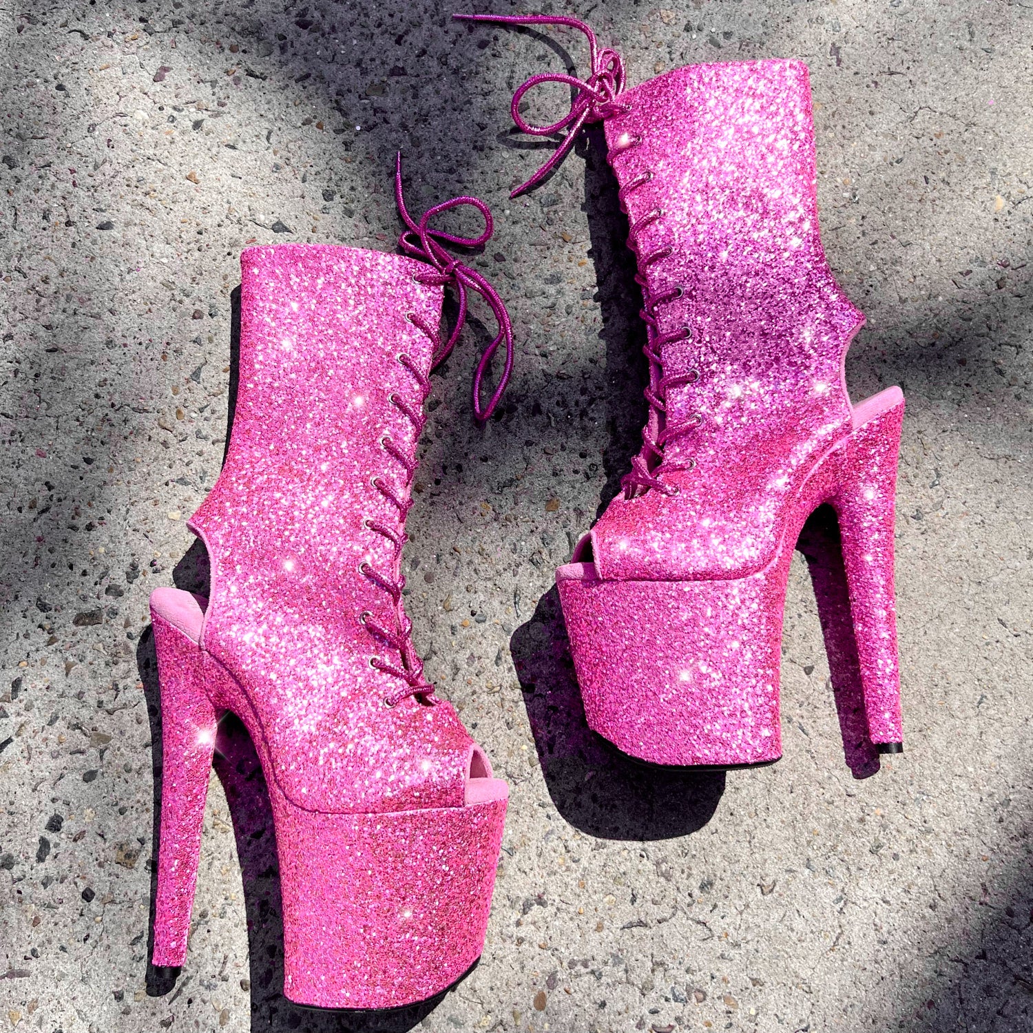The Glitterati Xtra - OHOT Boot - LOVERGIRL PINK - 8INCH - Image 3